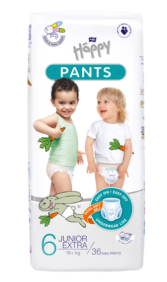 Bella Baby Happy Pants dětské plenkové kalhotky Junior Extra 16+ kg, 36 ks