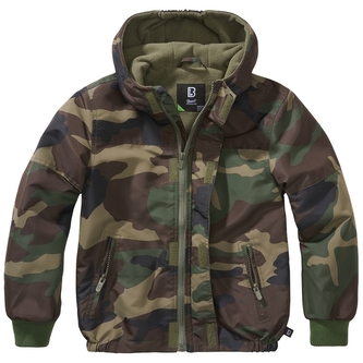 Bunda dětská Brandit Kids Windbreaker Frontzip - woodland, 170/176