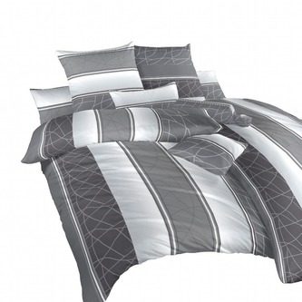 Dadka Povlečení krep Bruno šedý 200x200, 2x70x90 cm