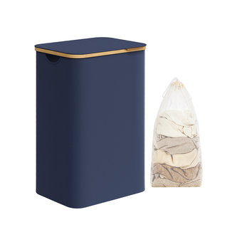 SONGMICS Koš na prádlo textilní 90l moderní modrý 42x32x70cm