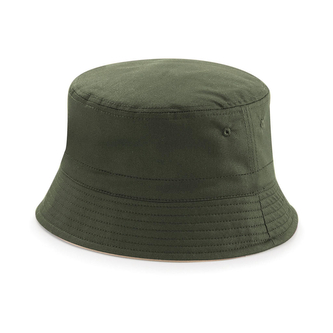 Oboustranný klobouček Beechfield - olivový-béžový, L/XL