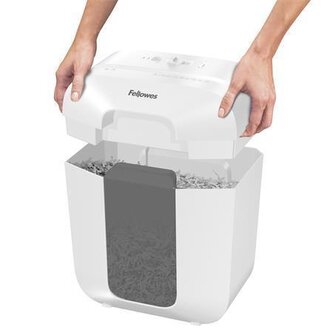 Skartovací stroj "Powershred LX25", bílá, křížový řez, 6 listů, FELLOWES 100109815