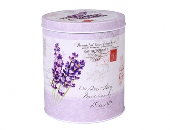 Dóza LEVANDULE BIG plechová vysoká d14x16cm