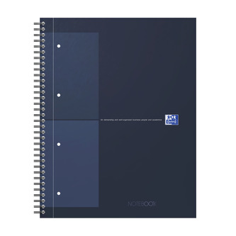 Blok spirálový Oxford International Notebook A4+/80 listů, čtverečkovaný, modrý