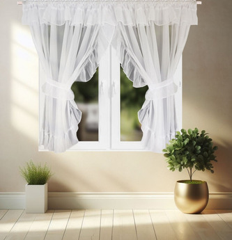 Dekorační krátká záclona s volánky s řasící páskou BOHDANA bílá 400x160 cm MyBestHome