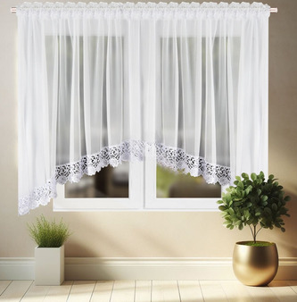 Dekorační krátká voálová záclona s řasící páskou LEMONA bílá 400x150 cm MyBestHome