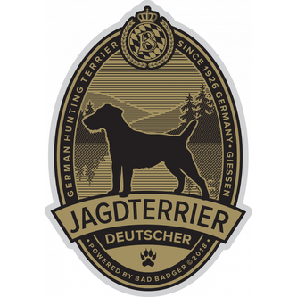 Samolepka Jagdterier Silueta - černá-béžová