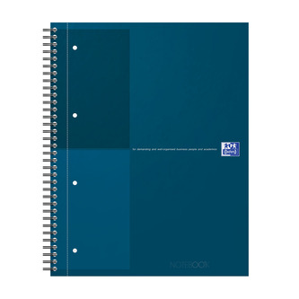 Blok spirálový Oxford International Notebook A4+/80 listů, linkovaný, petrolejový