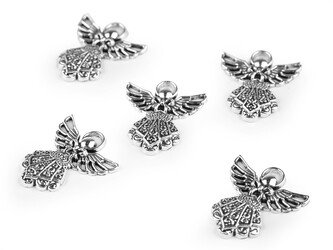 Přívěsek anděl filigránový 23x25 mm - 5 ks - platina