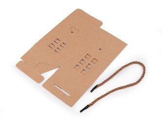 Papírová krabička domeček s uchem - 12 ks - hnědá přírodní