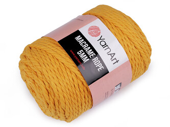 Pletací příze Macrame Rope Ø5 mm 500 g rozčesávací - 1 ks - 6 (764) hořčicová