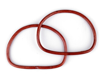 Bambusová ucha na tašky 14x17,5 cm - 2 ks - 6 červenohnědá