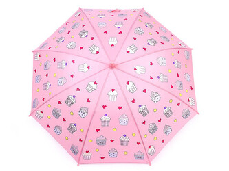 Dětský deštník kouzelný cupcakes, příšerky, auta - 1 ks - 1 růžová sv. cupcake