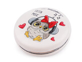 Kosmetické zrcátko sova - 1 ks - 1 bílá mléčná