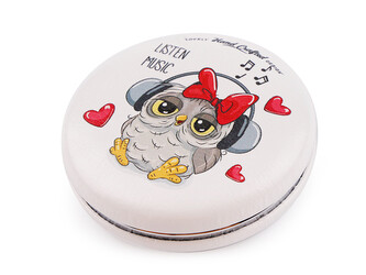 Kosmetické zrcátko sova - 1 ks - 1 bílá mléčná