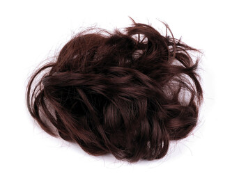 Gumička s vlasy - 1 ks - 3 rezavá tmavá