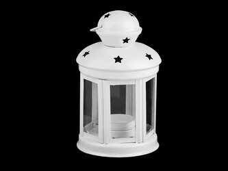 Kovová lucerna - 1 ks - bílá