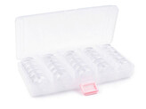 Plastový box / zásobník 9x19x3,5 cm na korálky - 1 ks - transparent