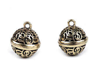 Rolničky mosazné filigránové Ø12 mm, Ø15 mm - 10 ks - 2 (Ø15 mm) zlatá