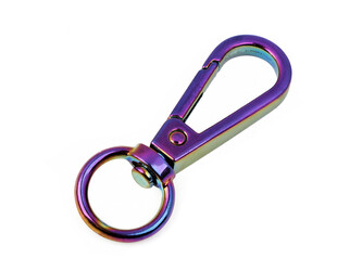 Kovová karabina s obrtlíkem průvlek 12 mm duhová - 20 ks - multikolor