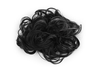 Gumička s vlasy - 1 ks - 3 černá melír