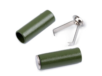 Koncovka dvoudílná s pojistkou Ø5 mm - 200 ks - 6 zelená khaki stř.