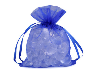Dárkový pytlík 9x11 cm organza - 10 ks - 40 modrá královská