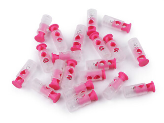 Brzdičky s dvěmi dírkami 9x24 mm - 500 ks - 1 růžová