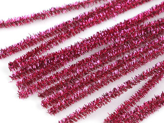 Chlupaté modelovací lurexové drátky Ø6 mm délka 30 cm - 100 ks - 7 fuchsiová