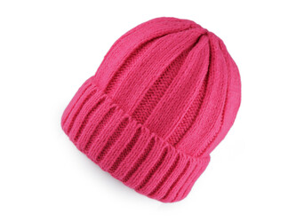 Čepice zimní unisex, zateplená kožíškem Emi Ross - 1 ks - 11 pink