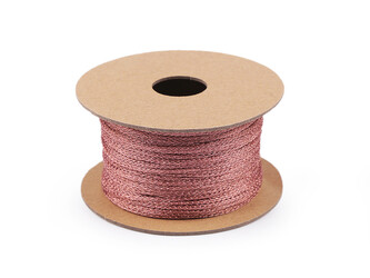 Lurexová šňůrka / provázek Ø1 mm, vánoční - 1 ks - 5 starorůžová sv.