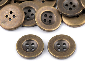 Knoflík imitace kovu velikost 24", 32", 34" - 20 ks - 5 (34") staromosaz