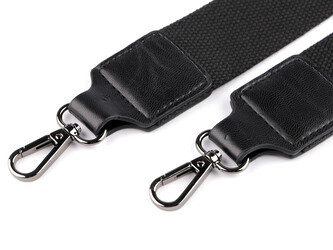 Textilní ucho / popruh na tašku s karabinami šíře 3,8 cm - 1 ks - 5 černá černý nikl Textilní ucho / popruh na tašku s karabinami šíře 3,8 cm - 1 ks - 5 černá černý nikl