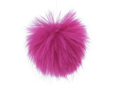 Kožešinová bambule s poutkem Ø8 cm - 6 ks - 4 pink