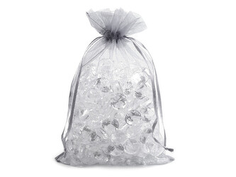 Dárkový pytlík 15x24 cm organza - 100 ks - 7 (15x24 cm) stříbrná