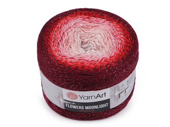 Pletací příze Flowers Moonlight 260 g - 1 ks - 3269 červená bílá