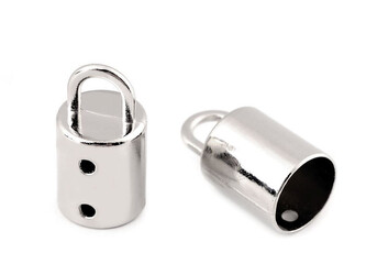 Kovová koncovka na šňůru Ø14 mm - 10 ks - 1 nikl