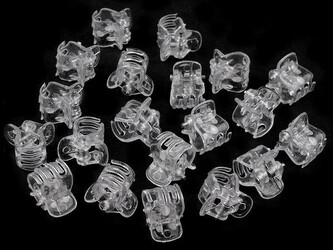 Skřipec do vlasů malý 10x13 mm transparent - 100 ks - 3 transparent kouřová