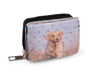 Mini peněženka dětská 7x8,5 cm - 1 ks - 7 modrá světlá pejsek