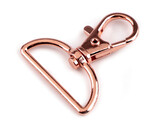 Kovová karabina s obrtlíkem průvlek 30 mm - 10 ks - 6 růžové zlato tmavá
