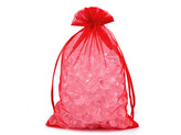 Dárkový pytlík 14x21 cm organza - 100 ks - 5 červená