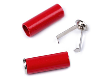 Koncovka dvoudílná s pojistkou Ø5 mm - 200 ks - 2 červená