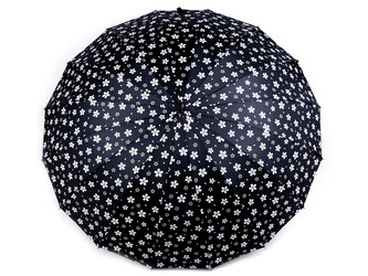 Dámský vystřelovací deštník květy - 1 ks - 4 modrá tmavá