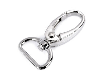 Kovová karabina s obrtlíkem průvlek 20 mm - 100 ks - 1 nikl