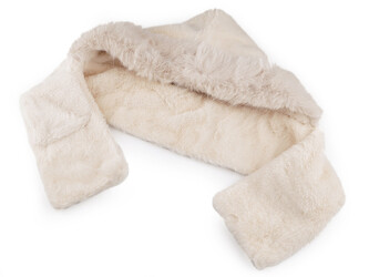 Kožešinová čepice "2v1" šála, kapuce - 1 ks - 1 béžová světlá