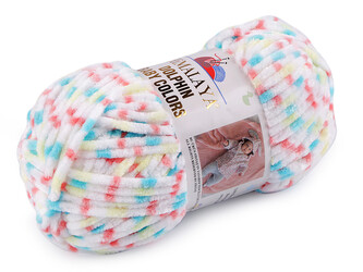 Pletací žinylková příze Dolphin Baby Colors 100 g - 1 ks - 3 (80415) bílá oranžová