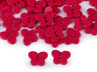 Knoflík motýl velikost 26" - 50 ks - 3 pink