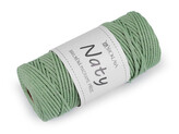 Bavlněná pletací příze macrame Naty Ø3 mm rozčesávací - 1 ks - 12 zelenkavá