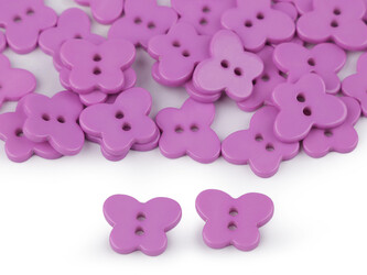 Knoflík motýl velikost 26" - 50 ks - 2 fialová lila