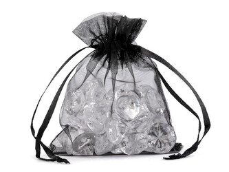 Dárkový pytlík 9x11 cm organza - 100 ks - 16 černá